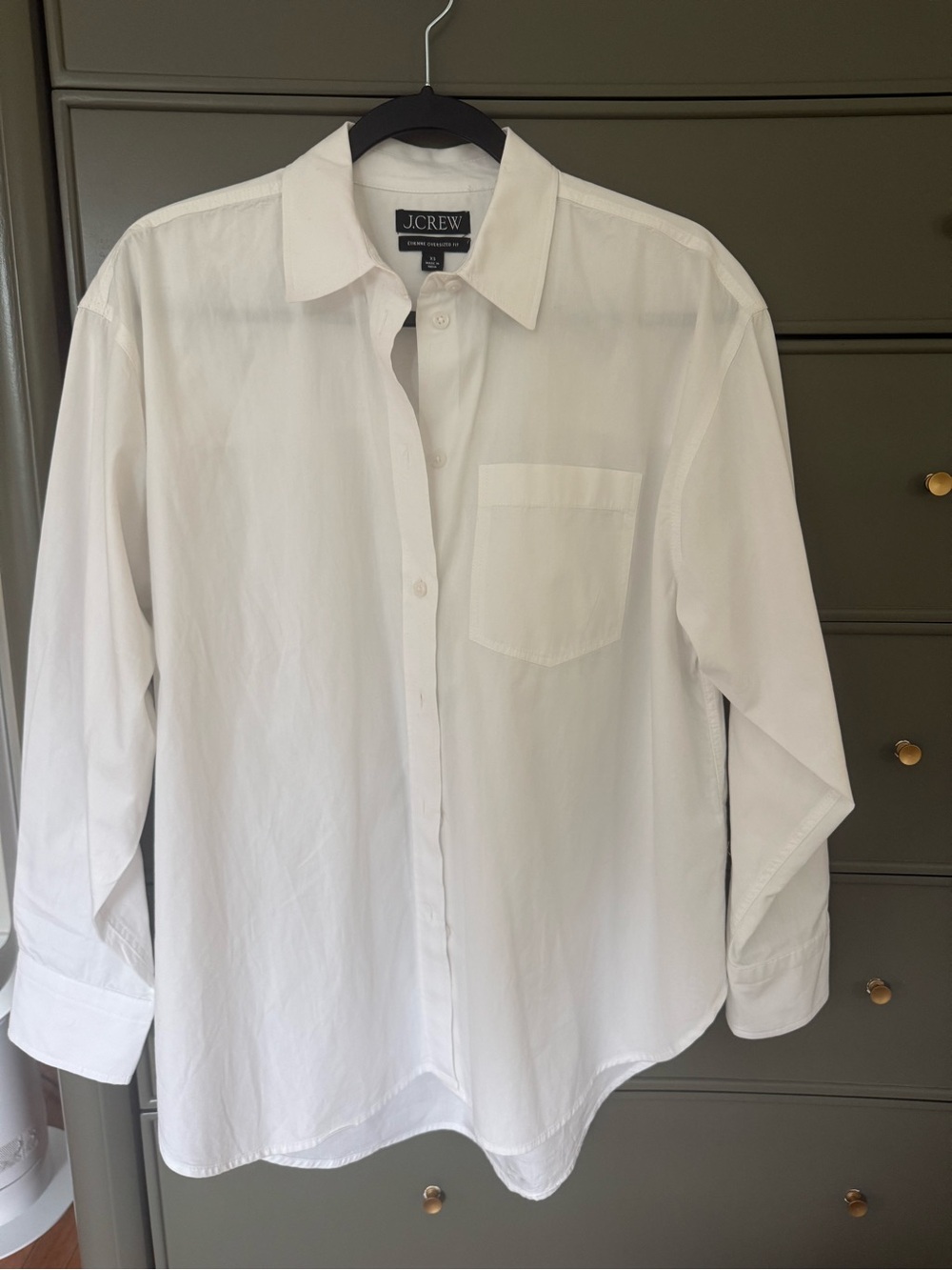 J. Crew White Long-Sleeve Button-Up Shirt